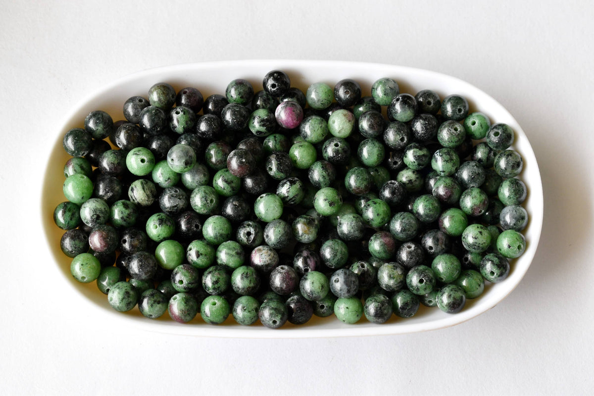 Ruby Zosite Beads, Natural Round Crystal Beads 4mm to 12mm  DestGlow
