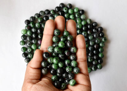 Ruby Zosite Beads, Natural Round Crystal Beads 4mm to 12mm  DestGlow
