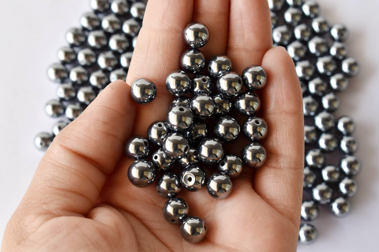 Shungite Elite Beads, Natural Round Crystal Beads 4mm to 10mm  DestGlow