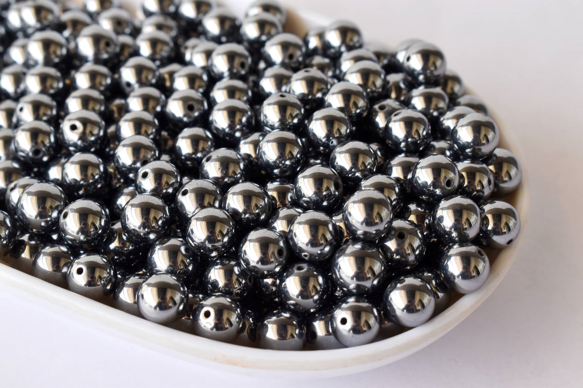 Shungite Elite Beads, Natural Round Crystal Beads 4mm to 10mm  DestGlow
