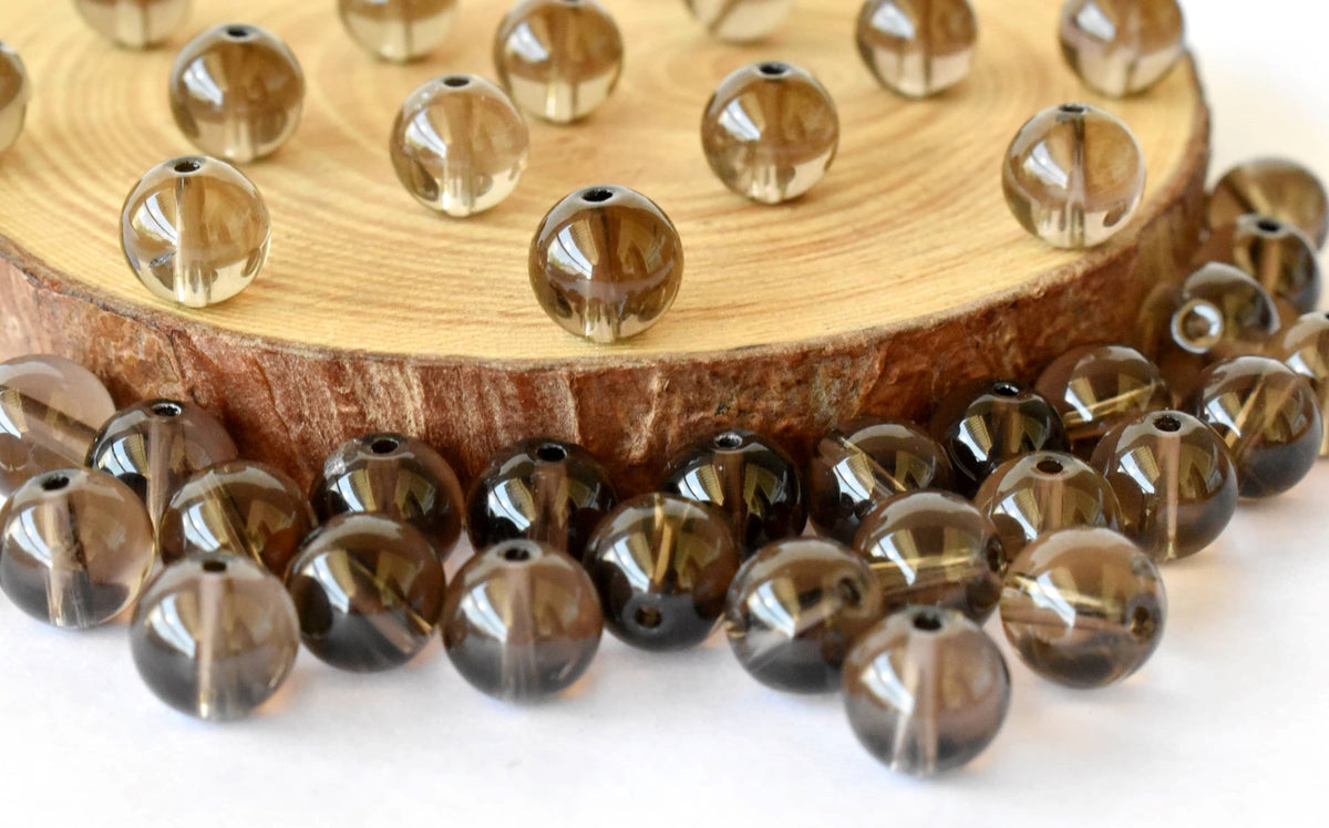 Smokey Quartz Beads, Natural Round Crystal Beads 4mm to 12mm  DestGlow
