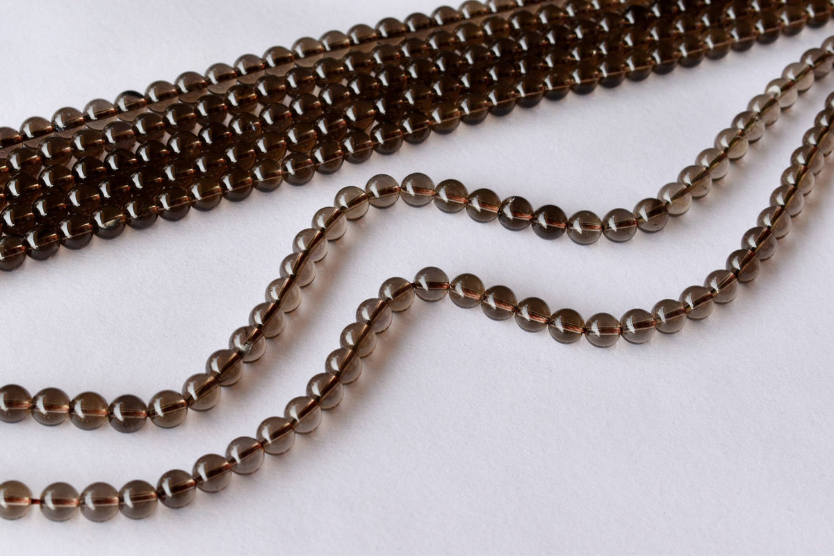 Smokey Quartz Beads, Natural Round Crystal Beads 4mm to 12mm  DestGlow
