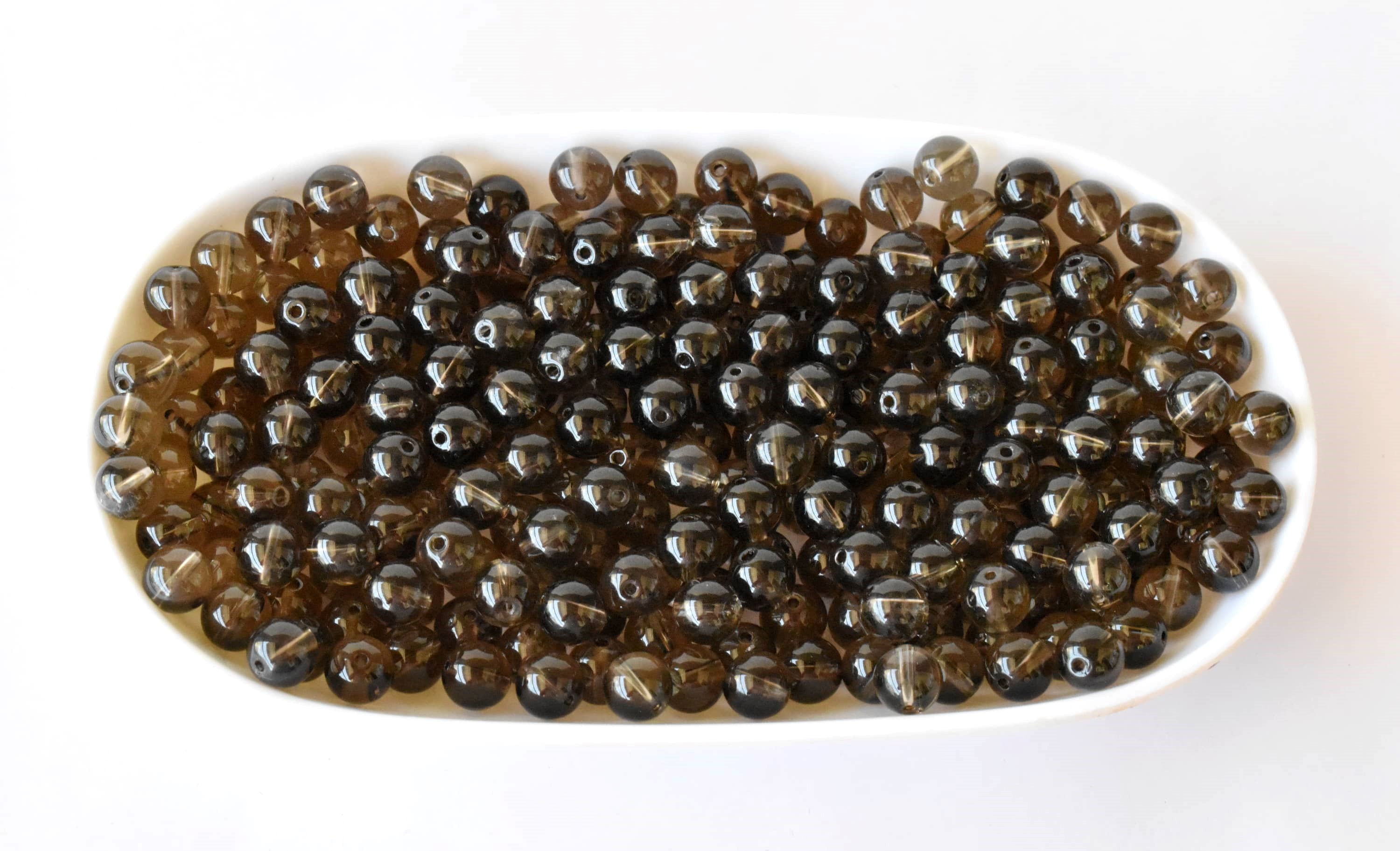 Smokey Quartz Beads, Natural Round Crystal Beads 4mm to 12mm  DestGlow