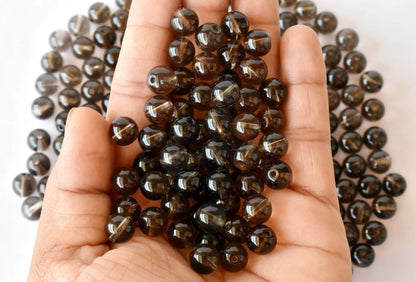 Smokey Quartz Beads, Natural Round Crystal Beads 4mm to 12mm  DestGlow