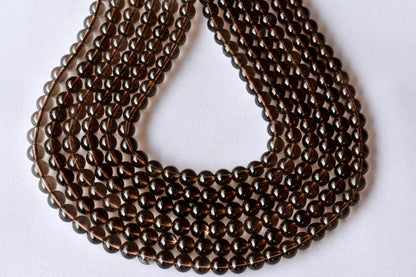 Smokey Quartz Beads, Natural Round Crystal Beads 4mm to 12mm  DestGlow