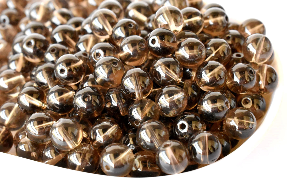 Smokey Quartz Beads, Natural Round Crystal Beads 4mm to 12mm  DestGlow