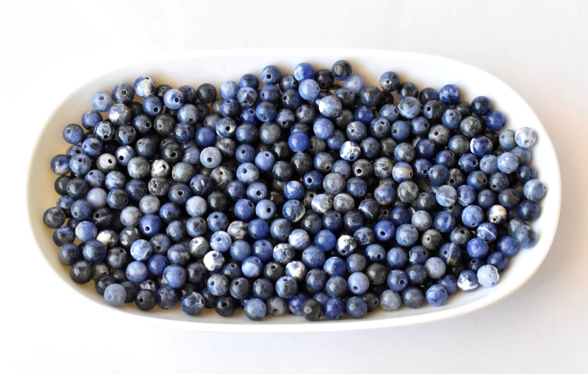 Sodalite Beads, Natural Round Crystal Beads 4mm to 12mm  DestGlow