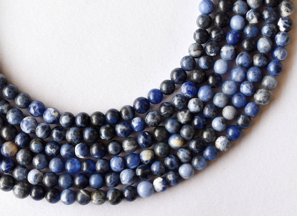 Sodalite Beads, Natural Round Crystal Beads 4mm to 12mm  DestGlow