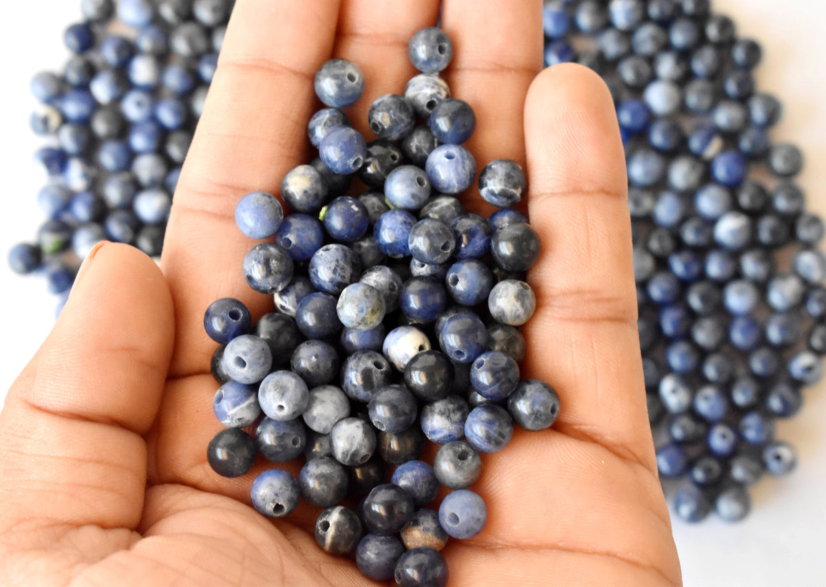 Sodalite Beads, Natural Round Crystal Beads 4mm to 12mm  DestGlow