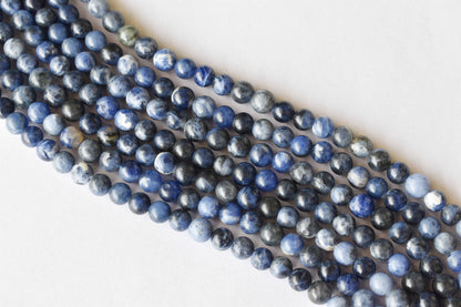 Sodalite Beads, Natural Round Crystal Beads 4mm to 12mm  DestGlow