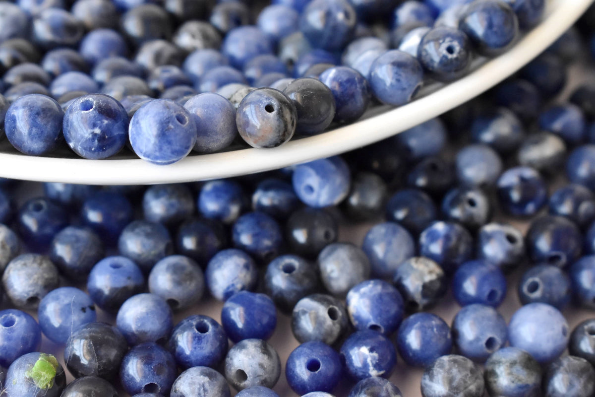 Sodalite Beads, Natural Round Crystal Beads 4mm to 12mm  DestGlow