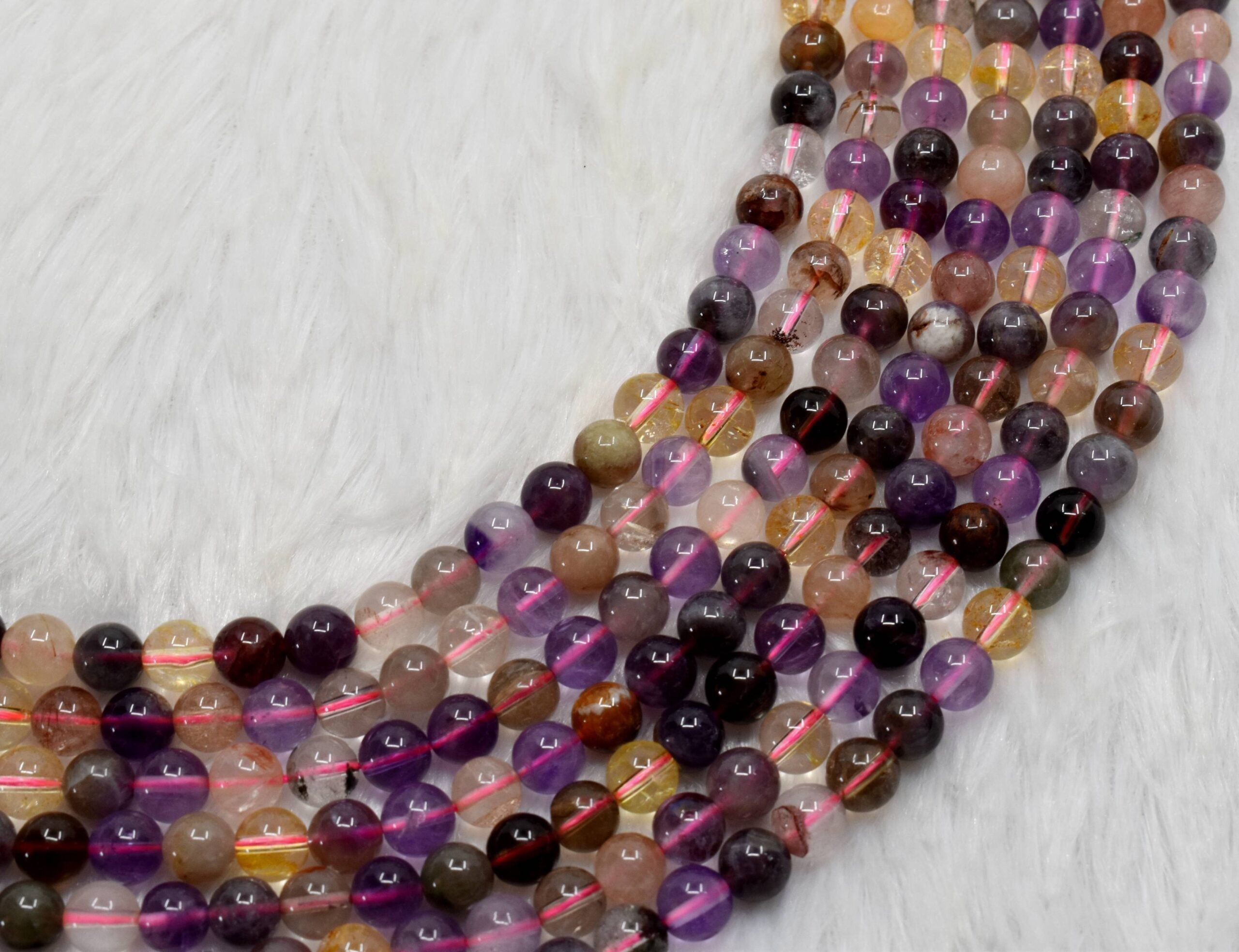 Super Seven A Grade 6mm, 8mm, 10mm Round Beads  DestGlow
