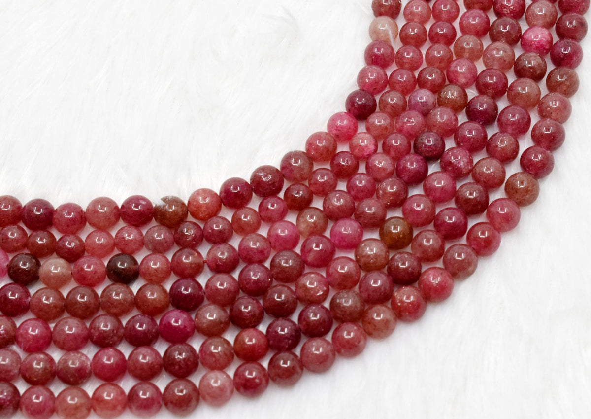 Strawberry Quartz Beads, Natural Round Crystal Beads 6mm to 10mm  DestGlow