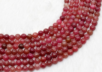 Strawberry Quartz Beads, Natural Round Crystal Beads 6mm to 10mm  DestGlow