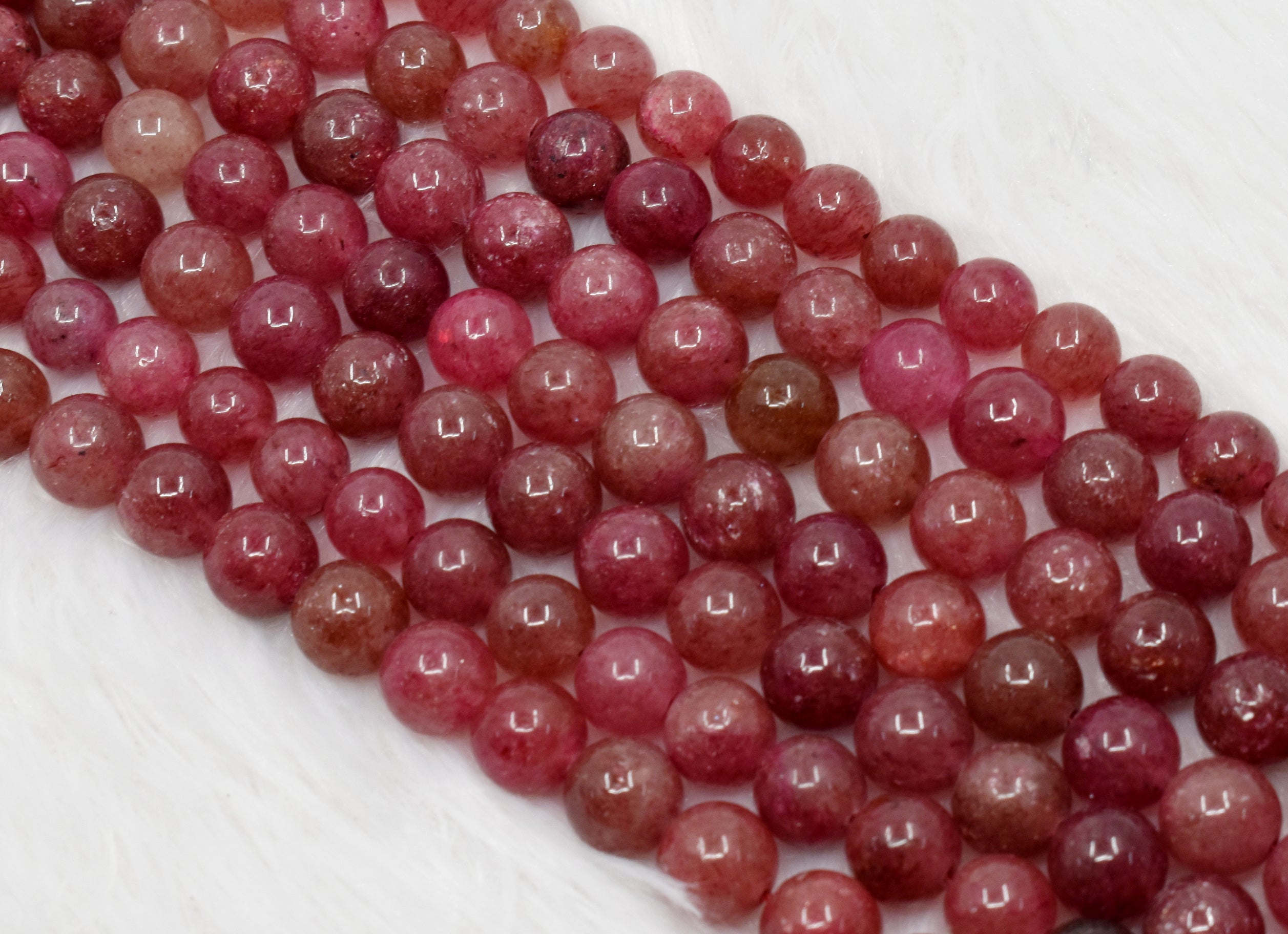 Strawberry Quartz Beads, Natural Round Crystal Beads 6mm to 10mm  DestGlow