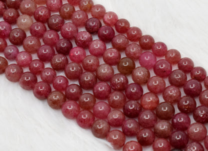 Strawberry Quartz Beads, Natural Round Crystal Beads 6mm to 10mm  DestGlow