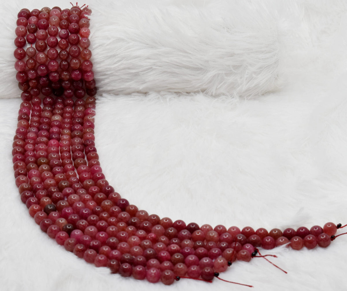 Strawberry Quartz Beads, Natural Round Crystal Beads 6mm to 10mm  DestGlow