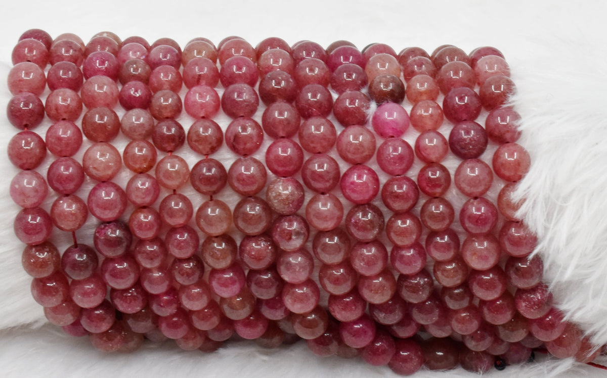 Strawberry Quartz Beads, Natural Round Crystal Beads 6mm to 10mm  DestGlow