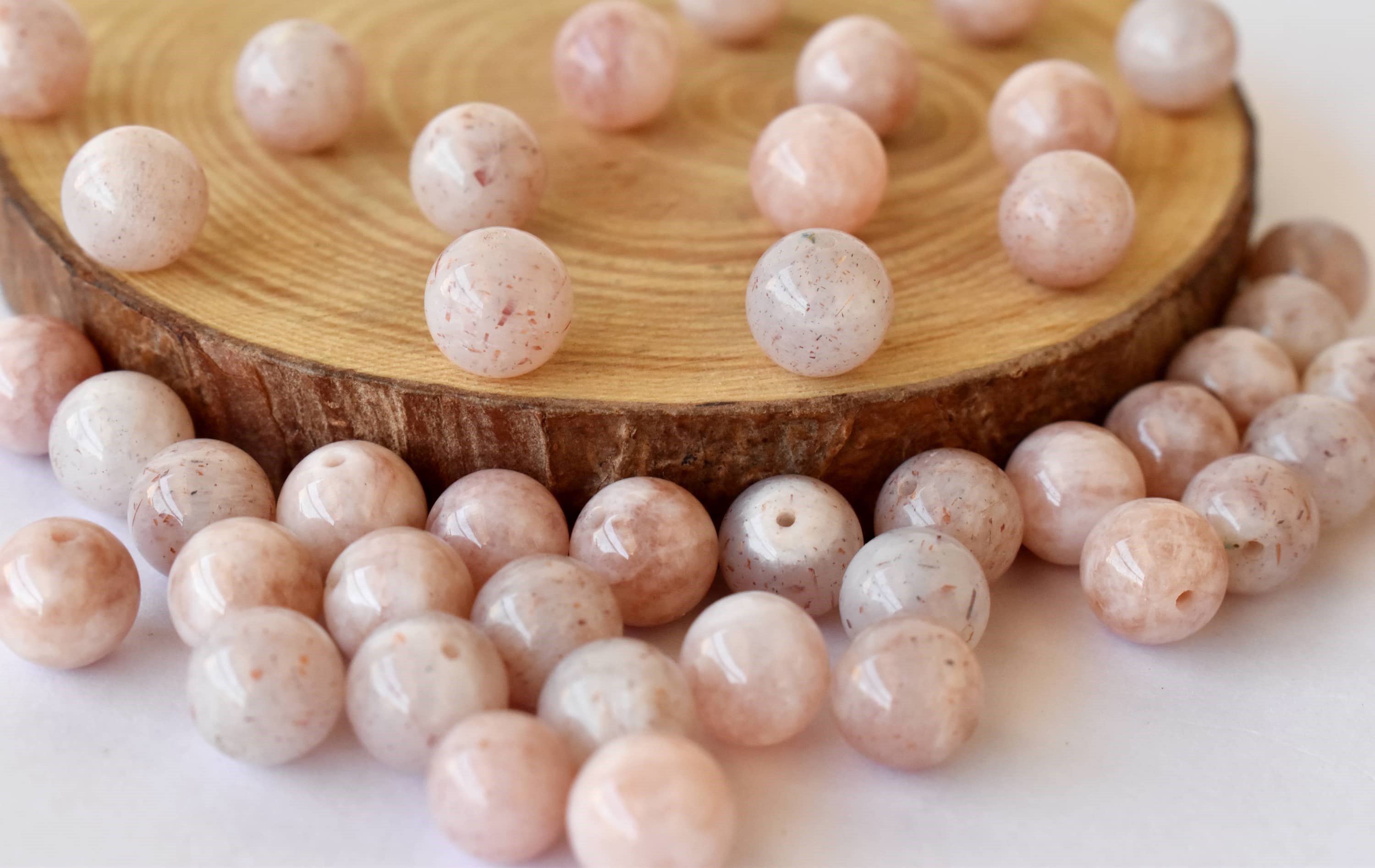Sunstone Beads, Natural Round Crystal Beads 6mm to 10mm  DestGlow
