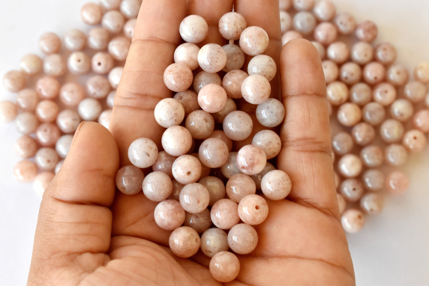 Sunstone Beads, Natural Round Crystal Beads 6mm to 10mm  DestGlow
