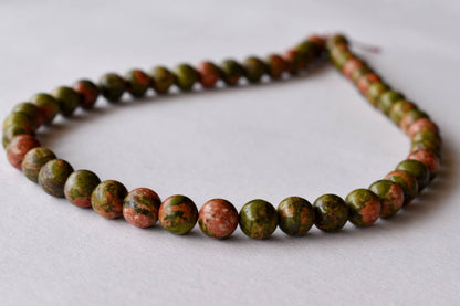 Unakite Beads, Natural Round Crystal Beads 4mm to 10mm  DestGlow