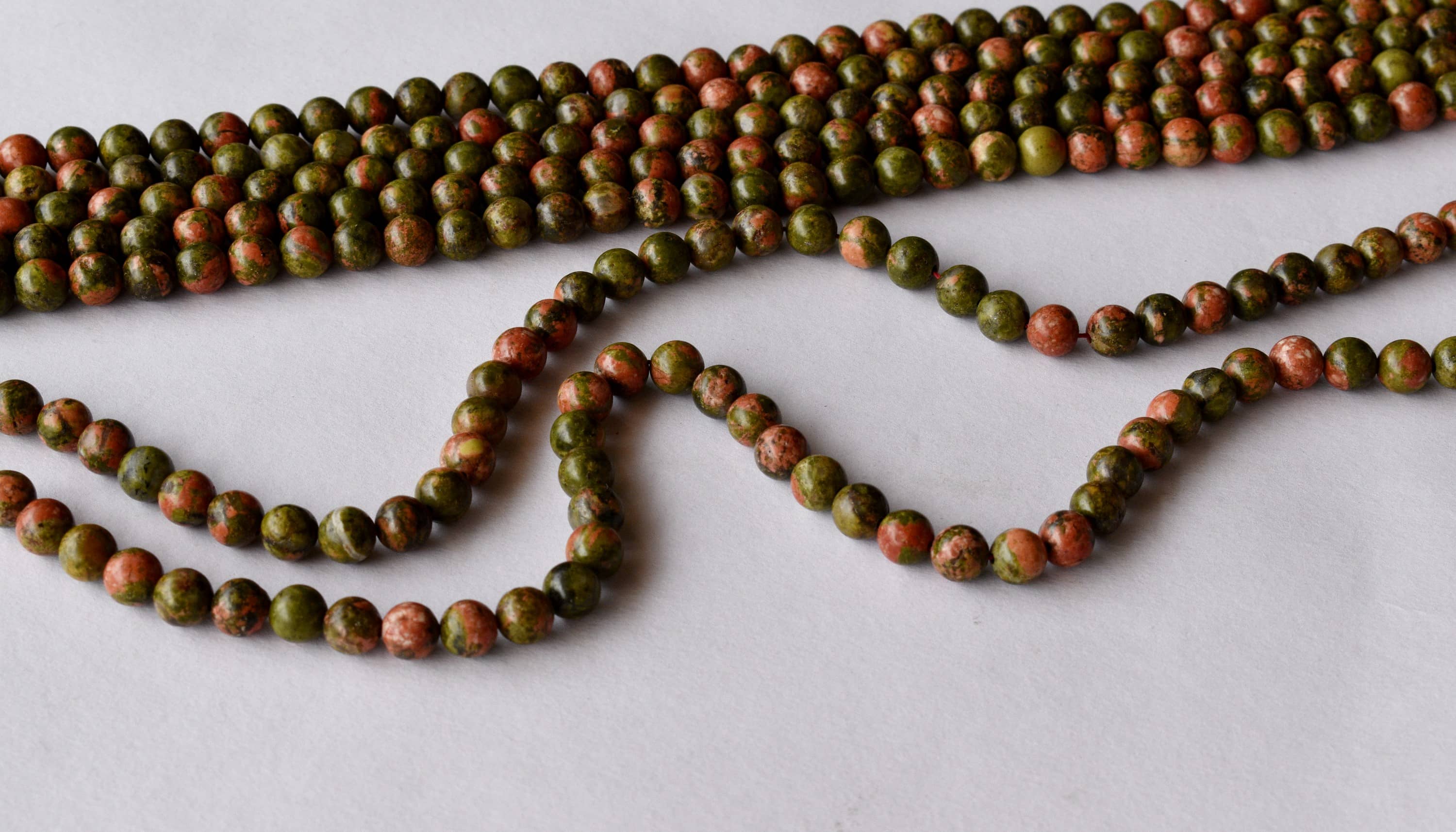 Unakite Beads, Natural Round Crystal Beads 4mm to 10mm  DestGlow