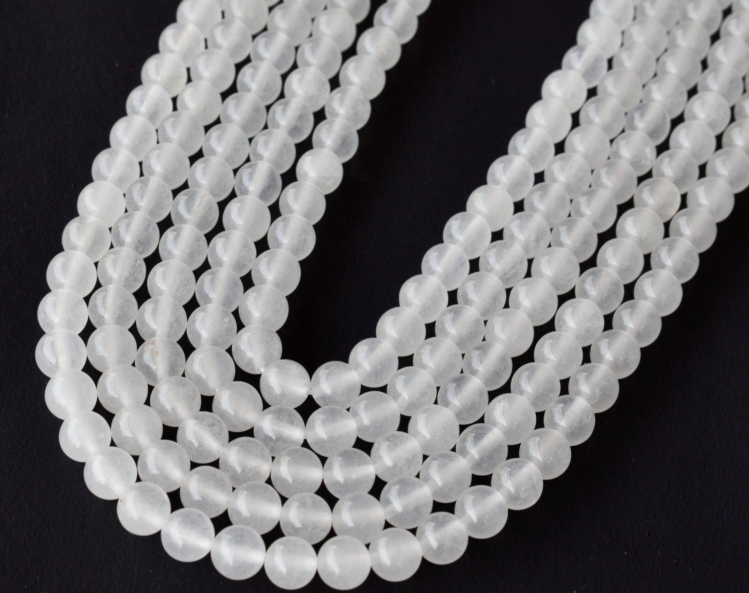 White Agate Beads, Natural Round Crystal Beads 8mm to 10mm  DestGlow