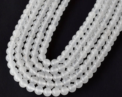 White Agate Beads, Natural Round Crystal Beads 8mm to 10mm  DestGlow