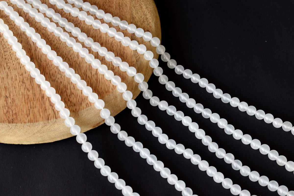 White Agate Beads, Natural Round Crystal Beads 8mm to 10mm  DestGlow