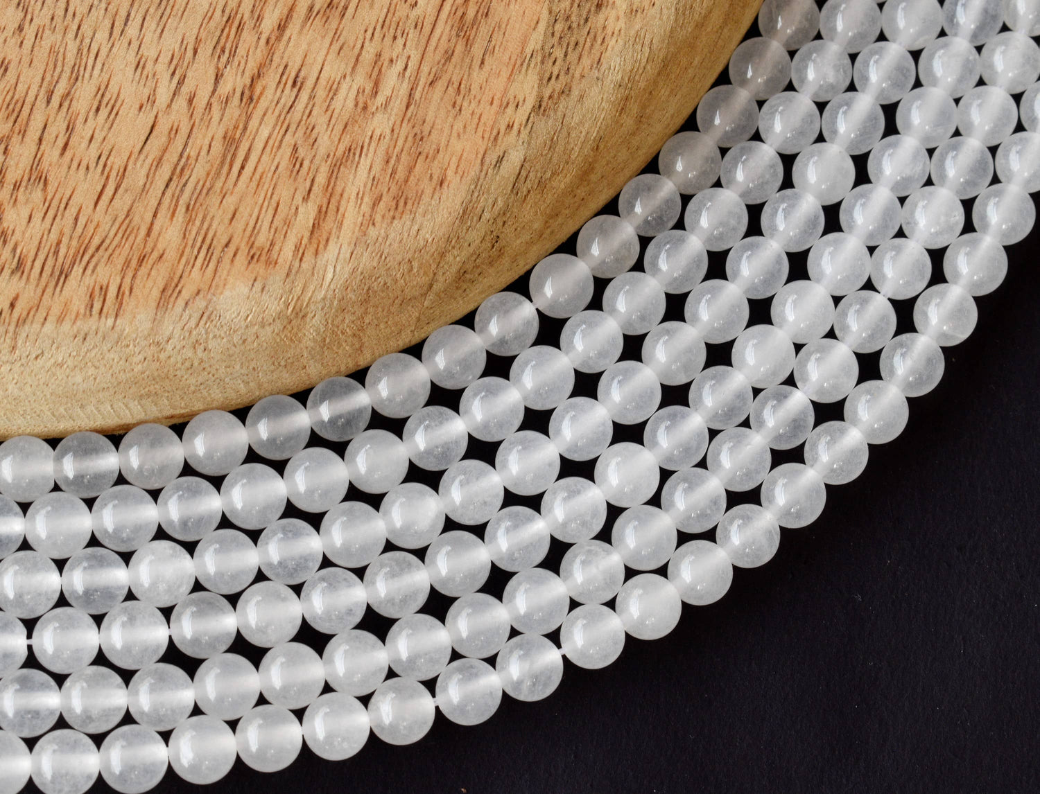 White Agate Beads, Natural Round Crystal Beads 8mm to 10mm  DestGlow