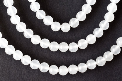 White Agate Beads, Natural Round Crystal Beads 8mm to 10mm  DestGlow