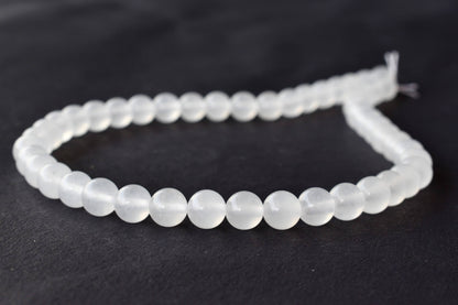 White Agate Beads, Natural Round Crystal Beads 8mm to 10mm  DestGlow