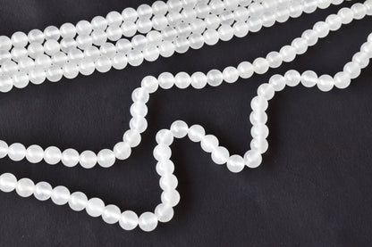 White Agate Beads, Natural Round Crystal Beads 8mm to 10mm  DestGlow