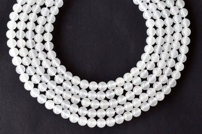 White Agate Beads, Natural Round Crystal Beads 8mm to 10mm  DestGlow