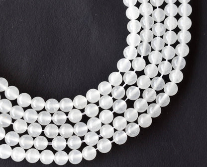 White Agate Beads, Natural Round Crystal Beads 8mm to 10mm  DestGlow