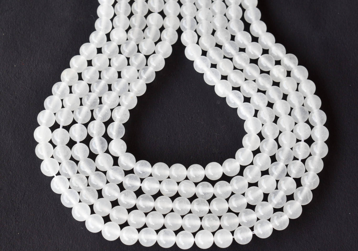 White Agate Beads, Natural Round Crystal Beads 8mm to 10mm  DestGlow