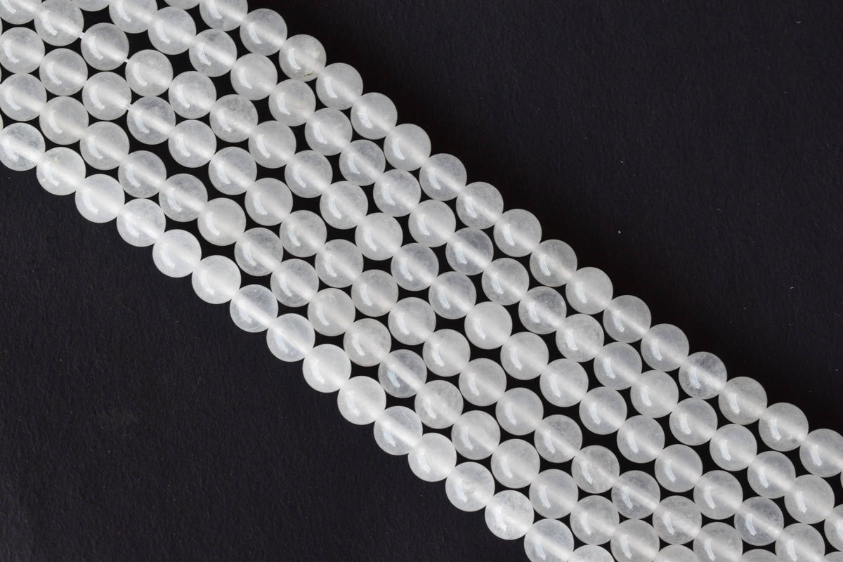 White Agate Beads, Natural Round Crystal Beads 8mm to 10mm  DestGlow