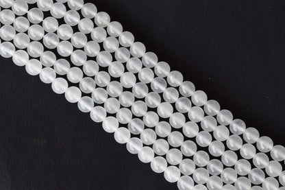 White Agate Beads, Natural Round Crystal Beads 8mm to 10mm  DestGlow