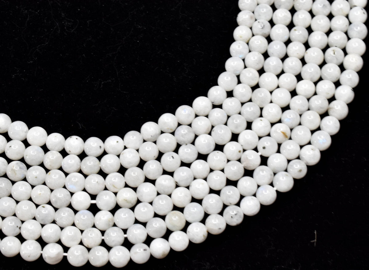 White Rainbow Moonstone Beads, Natural Round Crystal Beads 4mm to 10mm  DestGlow