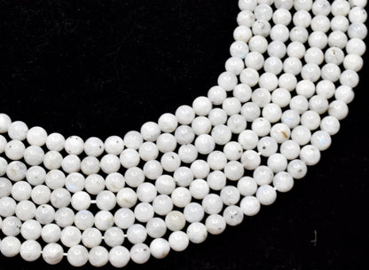 White Rainbow Moonstone Beads, Natural Round Crystal Beads 4mm to 10mm  DestGlow