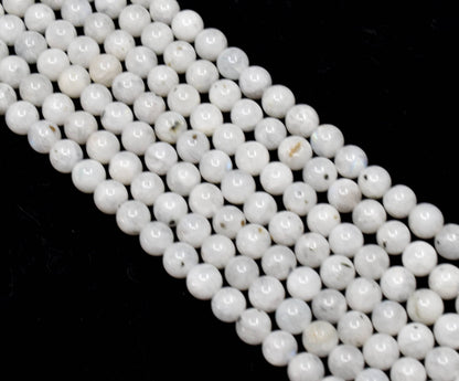 White Rainbow Moonstone Beads, Natural Round Crystal Beads 4mm to 10mm  DestGlow