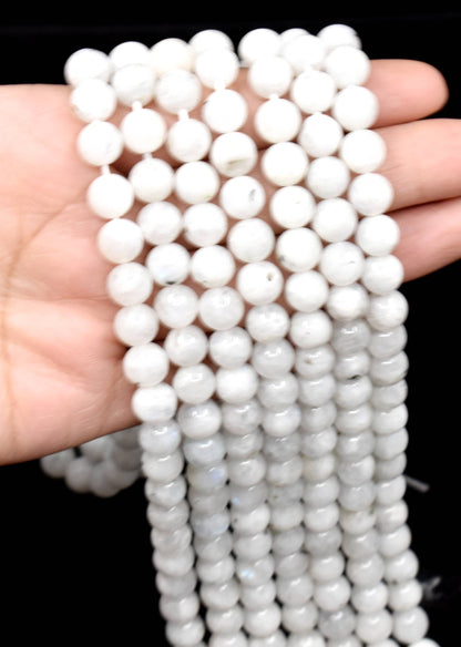 White Rainbow Moonstone Beads, Natural Round Crystal Beads 4mm to 10mm  DestGlow