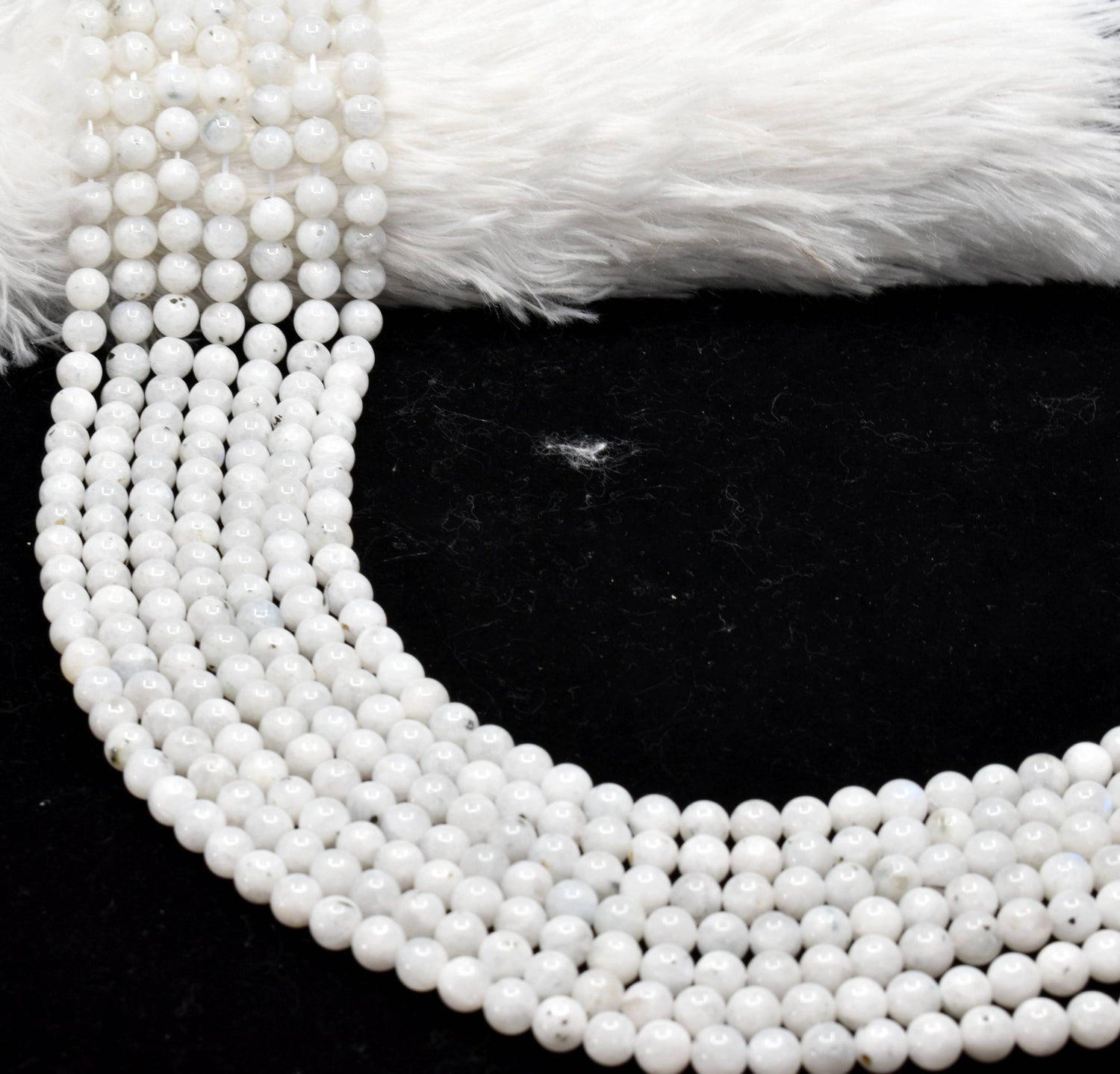 White Rainbow Moonstone Beads, Natural Round Crystal Beads 4mm to 10mm  DestGlow
