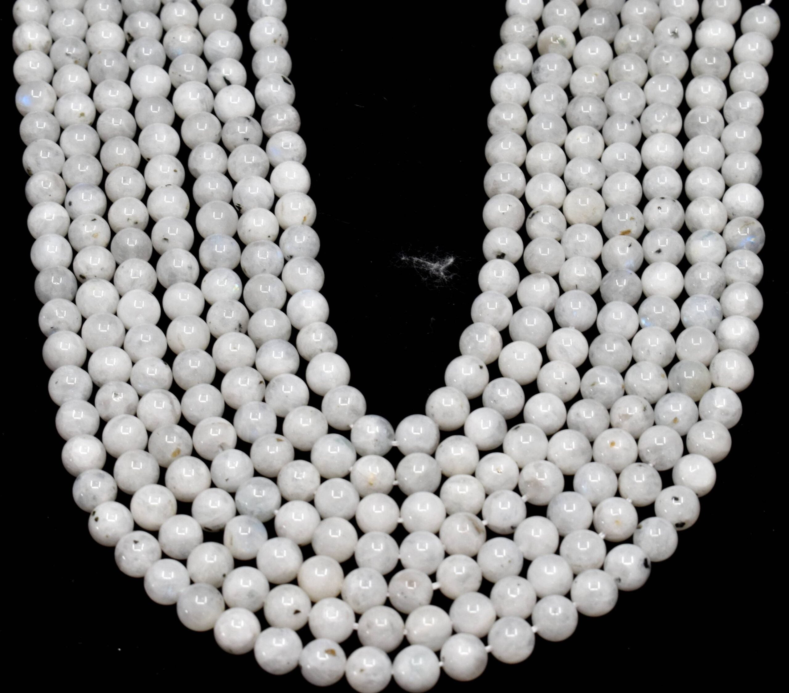 White Rainbow Moonstone Beads, Natural Round Crystal Beads 4mm to 10mm  DestGlow