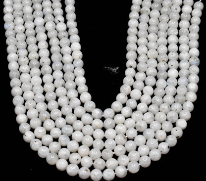 White Rainbow Moonstone Beads, Natural Round Crystal Beads 4mm to 10mm  DestGlow