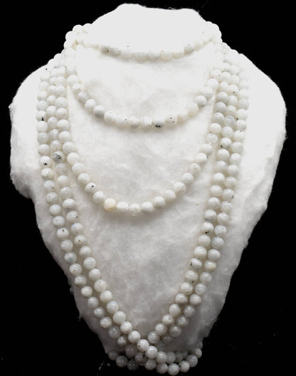 White Rainbow Moonstone Beads, Natural Round Crystal Beads 4mm to 10mm  DestGlow