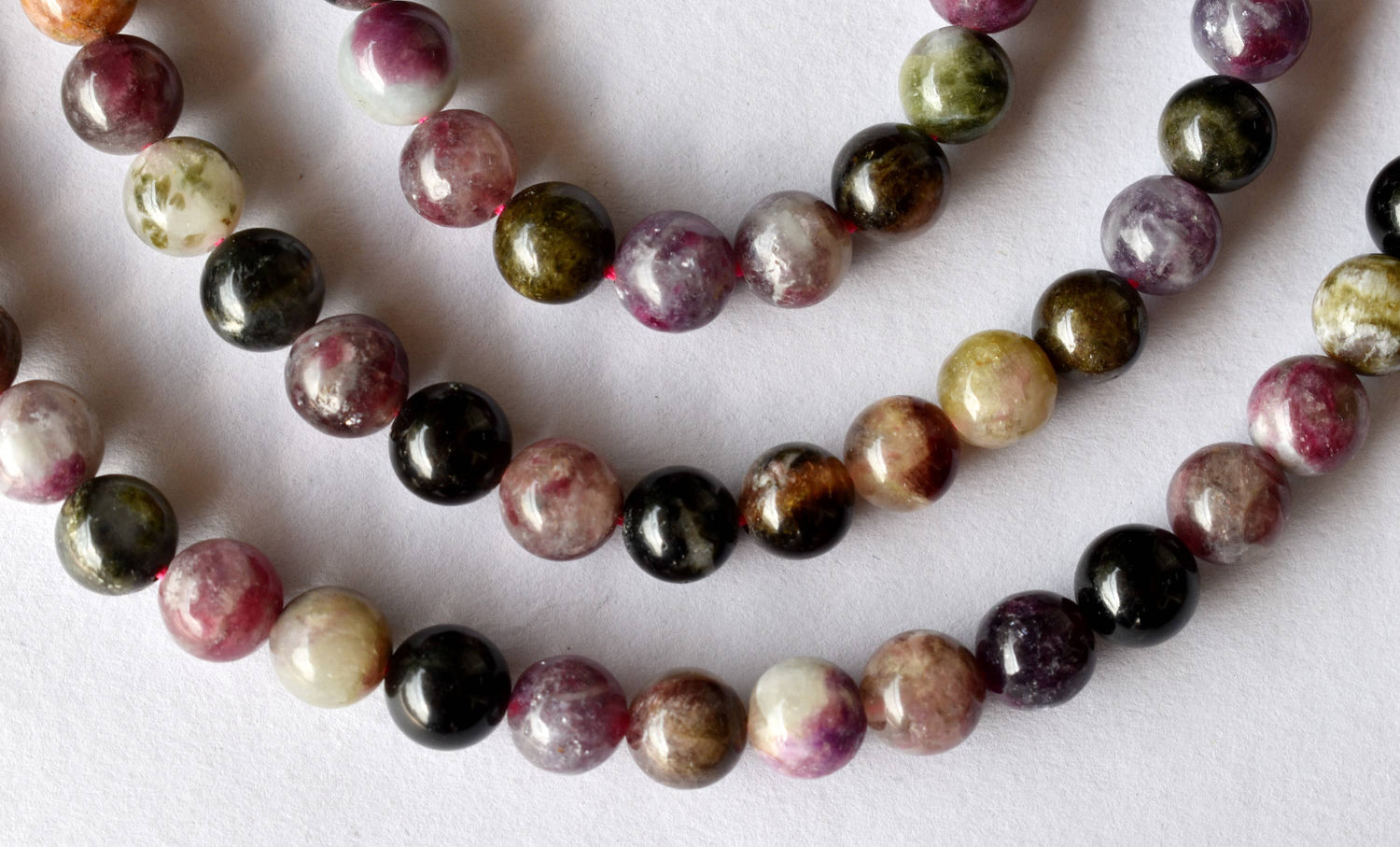 Watermelon Tourmaline Beads, Natural Round Crystal Beads 4mm to 10mm  DestGlow