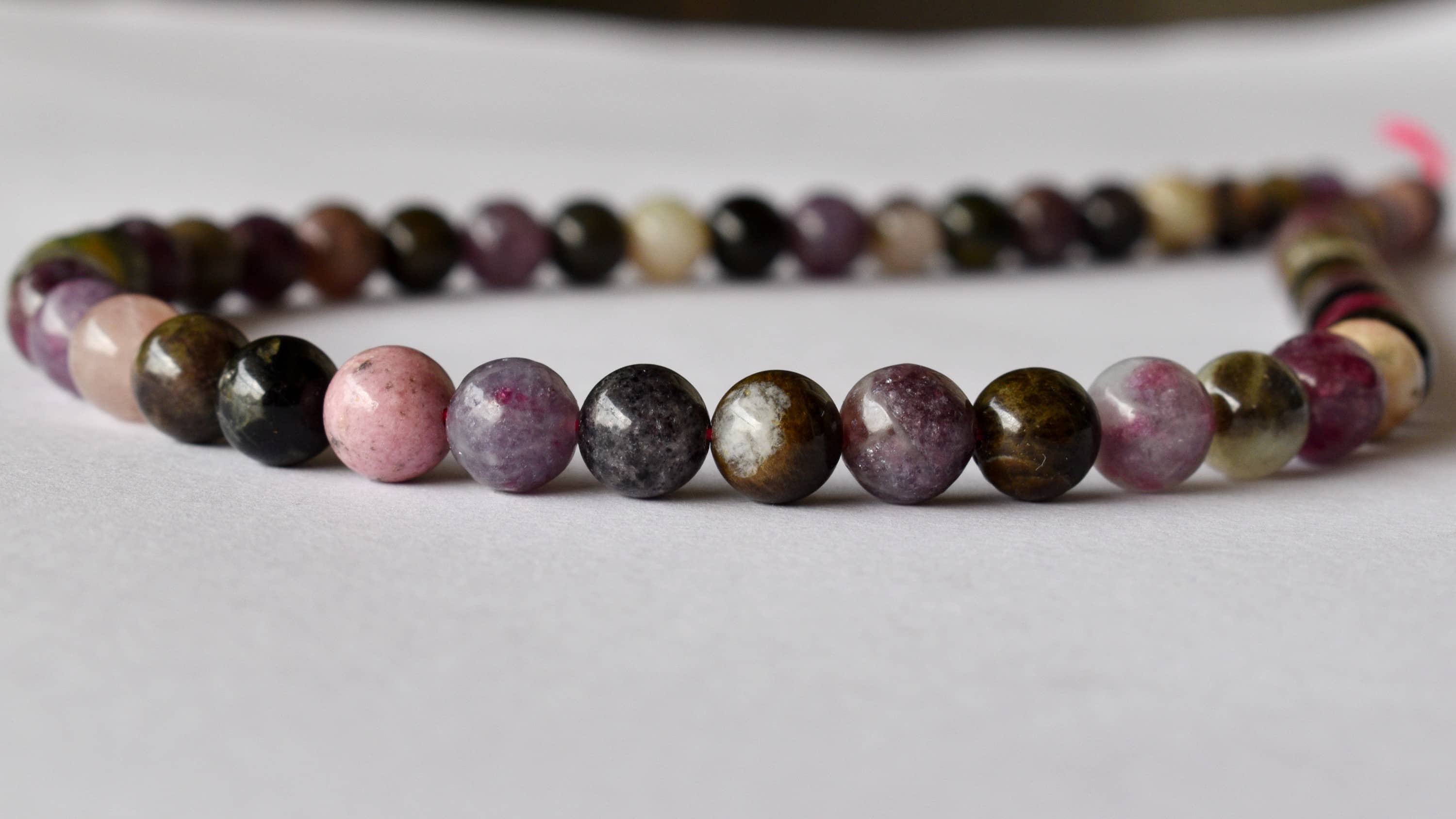 Watermelon Tourmaline Beads, Natural Round Crystal Beads 4mm to 10mm  DestGlow