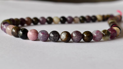 Watermelon Tourmaline Beads, Natural Round Crystal Beads 4mm to 10mm  DestGlow