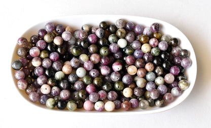 Watermelon Tourmaline Beads, Natural Round Crystal Beads 4mm to 10mm  DestGlow